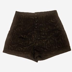 FOREVER Black Lace High Waisted Shorts Size: Small